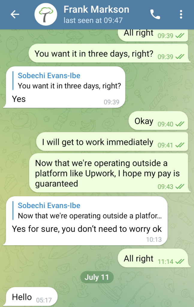 Message on Telegram