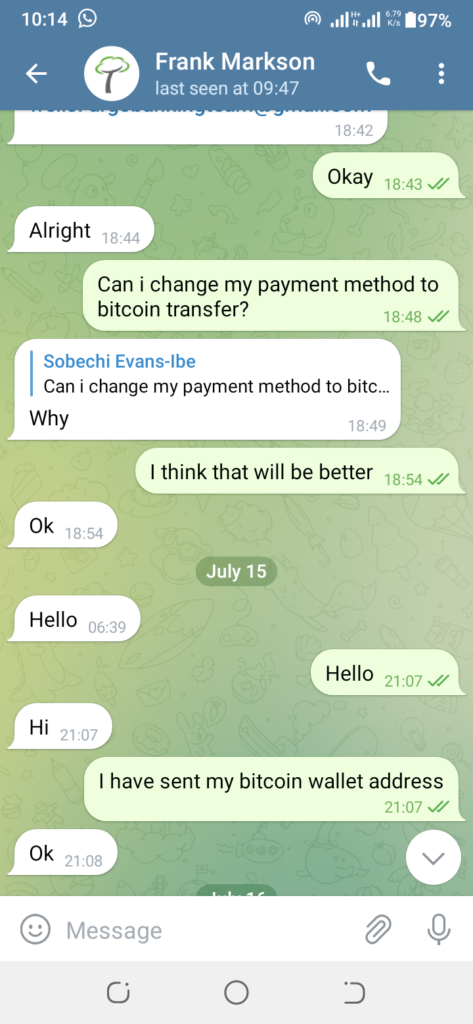 Message on Telegram