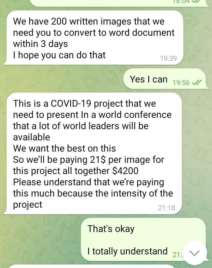 Message on Telegram